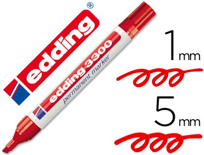 Rotulador edding 3300 punta biselada tinta roja